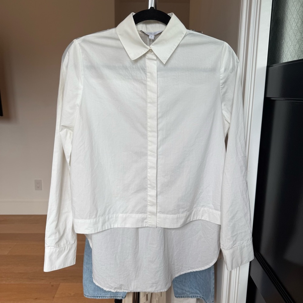 Derek Lam 10 Crosby Cotton-Silk Blend Long Sleeve Button Up Shirt Blouse Size 2